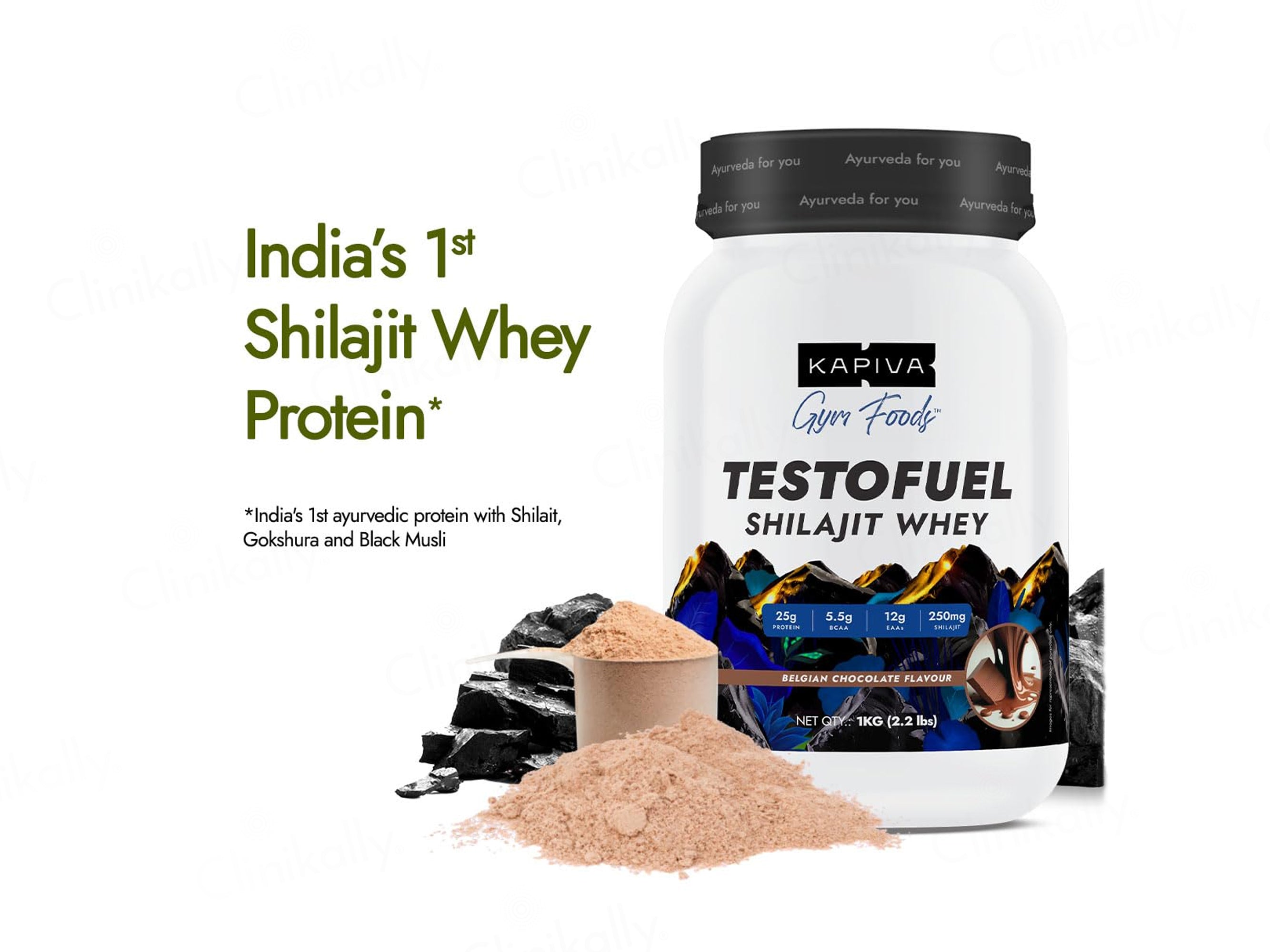 Kapiva Testofuel Shilajit Whey Protein Powder