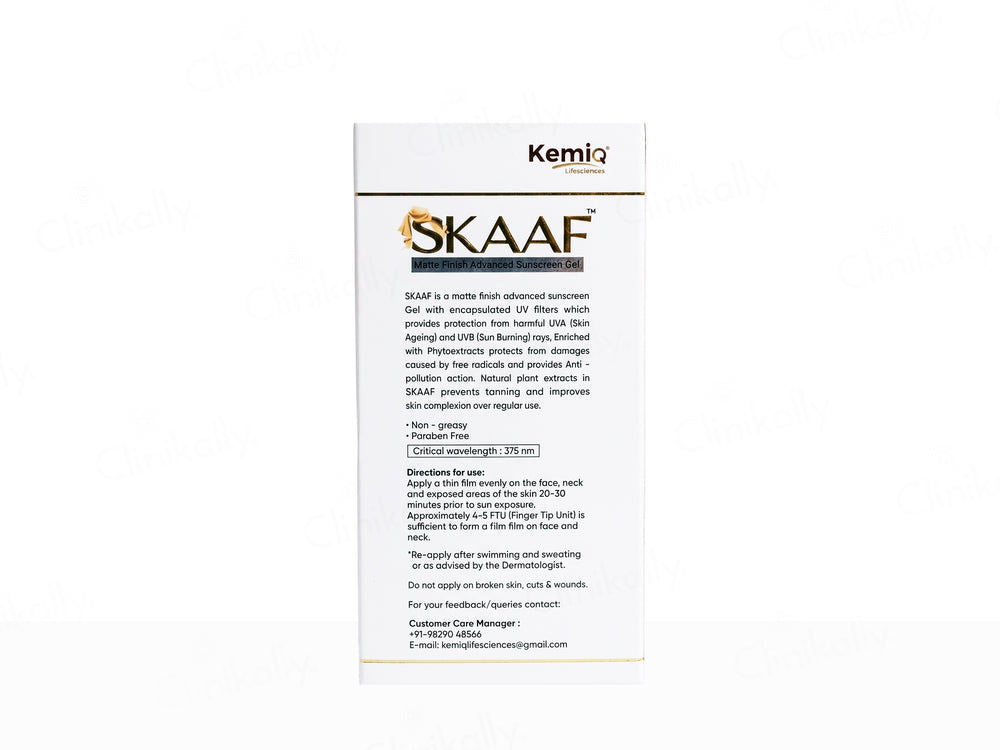 Kemiq Skaaf Matte Finish Advanced Sunscreen Gel SPF 50 PA++++