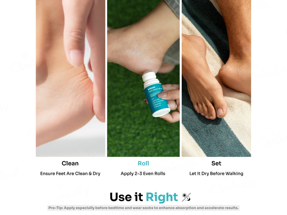 Kitcoz Foot Cream Roll-On For Cracked Heels & Diabetic Foot