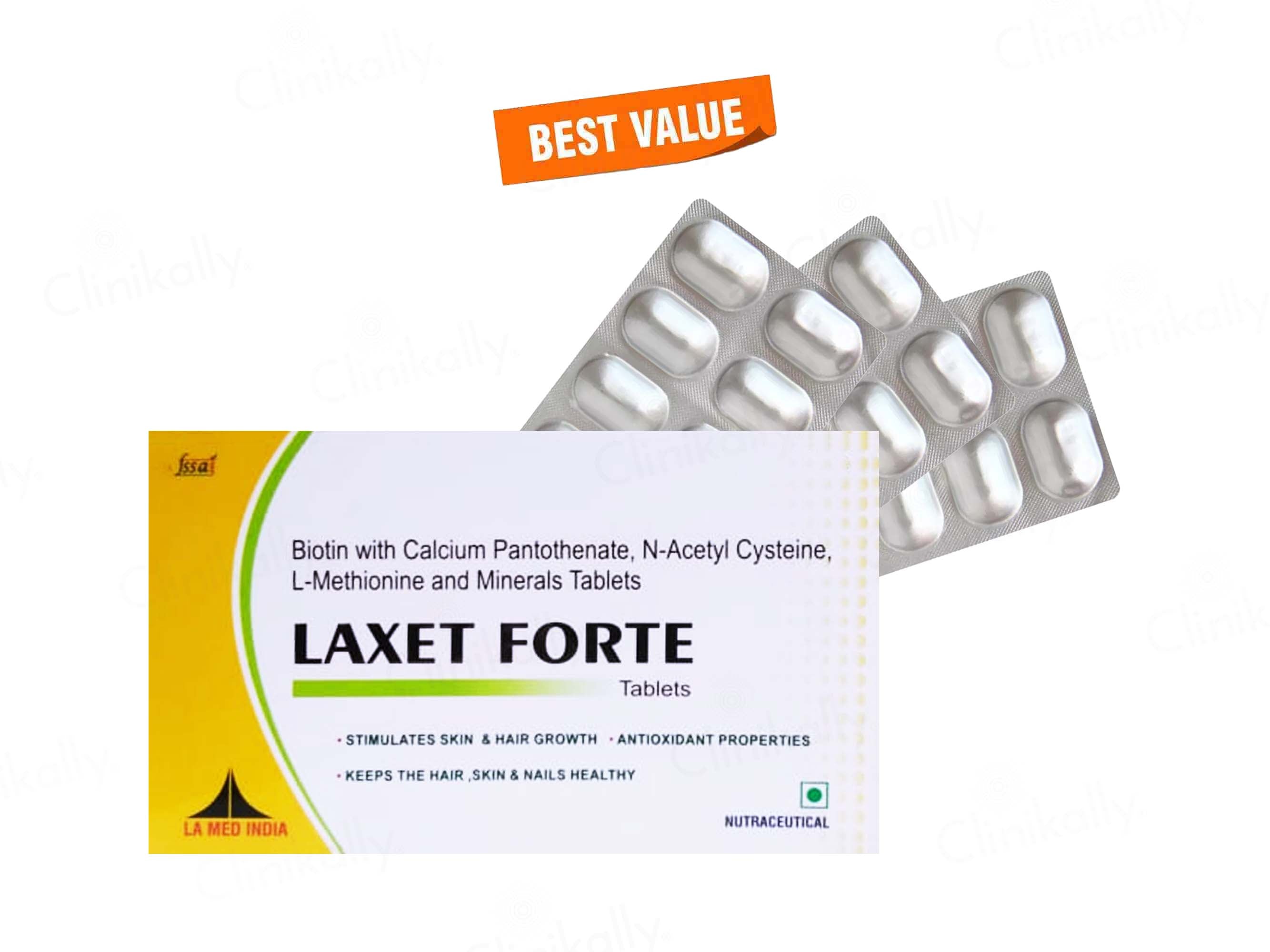 Laxet Forte Tablet For Hair, Skin & Nails