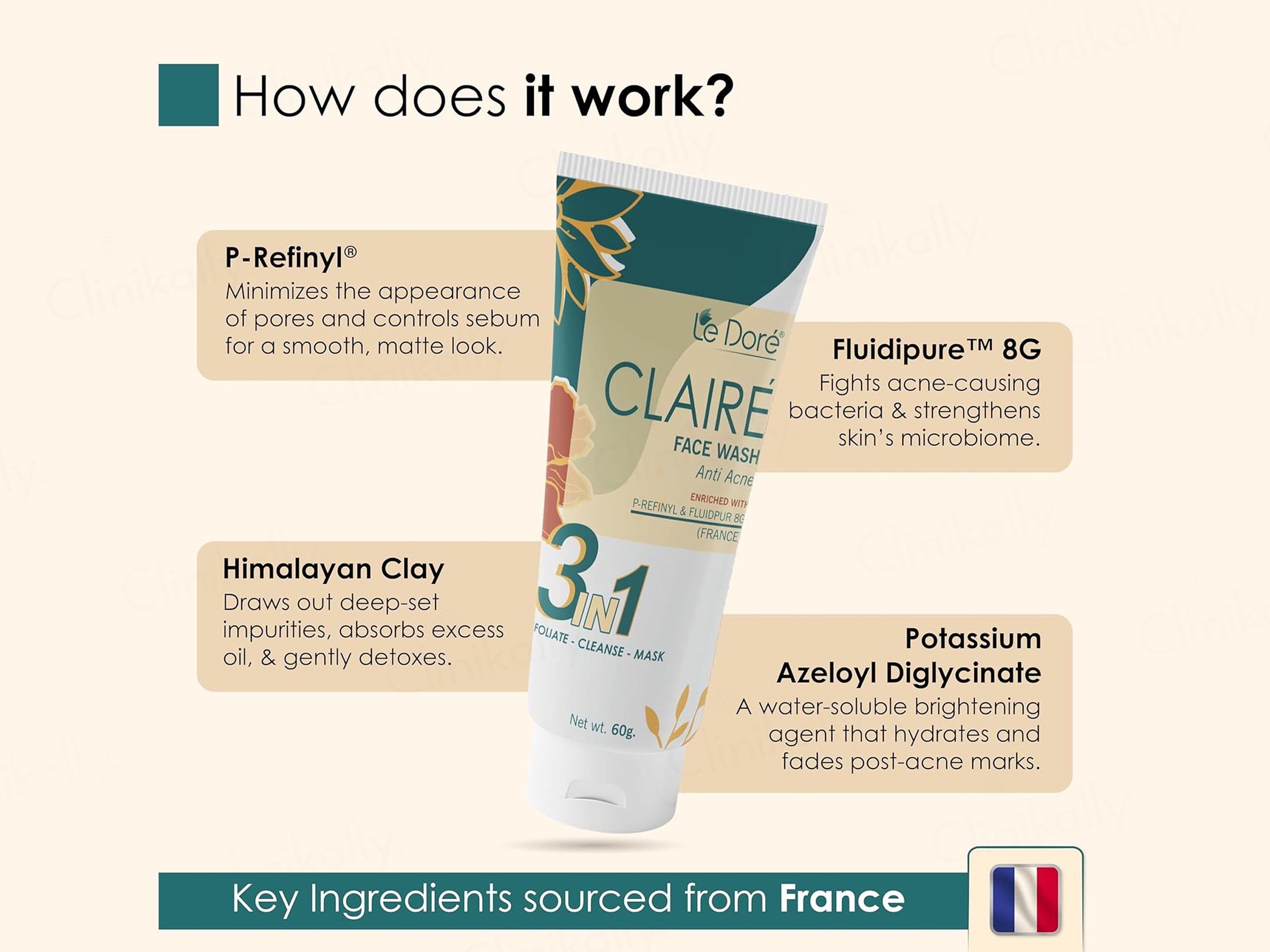 Le Dore Claire 3-In-1 Anti Acne Face Wash