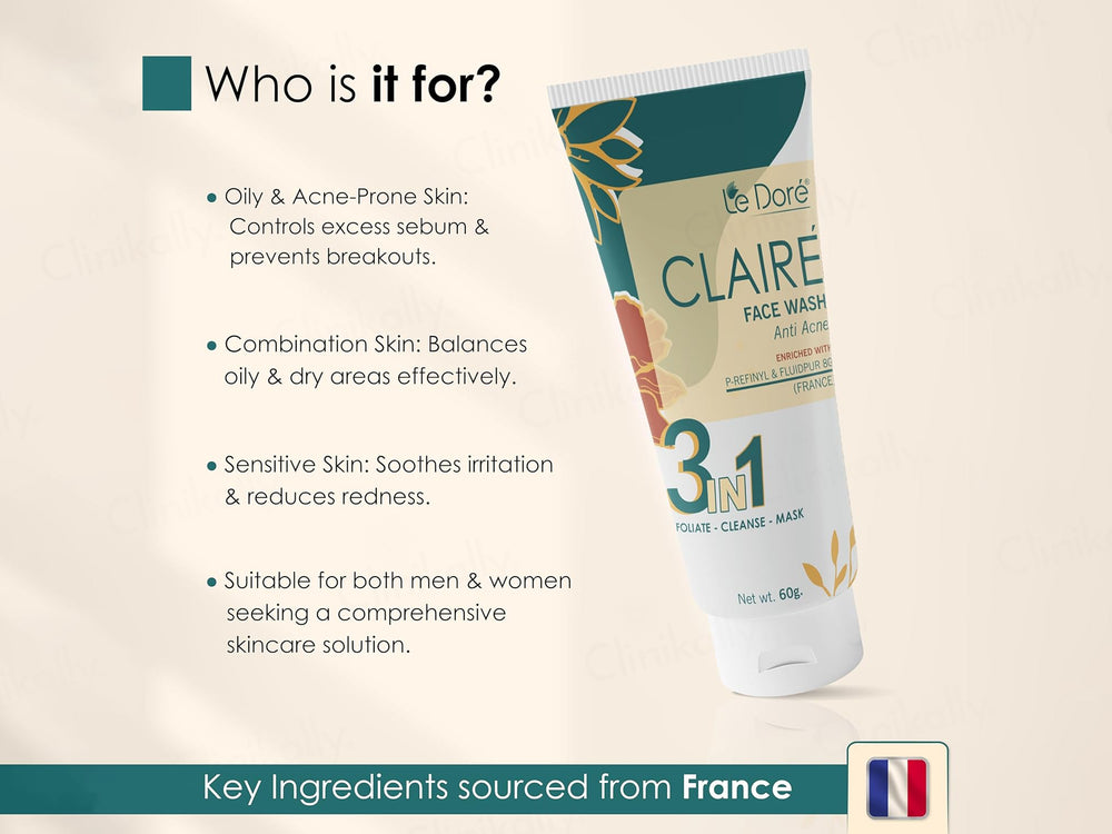 Le Dore Claire 3-In-1 Anti Acne Face Wash