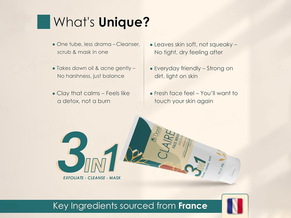 Le Dore Claire 3-In-1 Anti Acne Face Wash