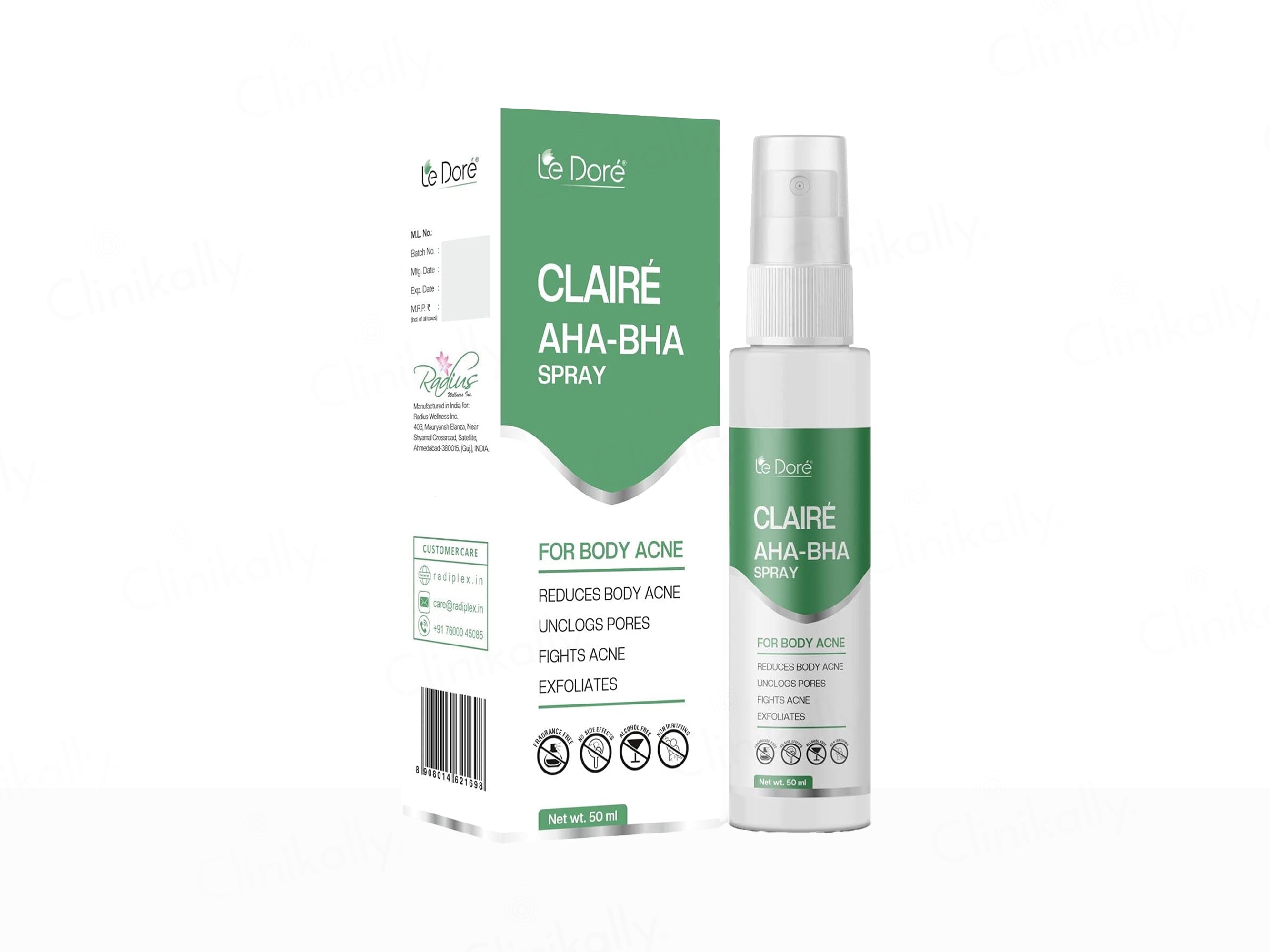 Le Dore Claire AHA-BHA Body Acne Spray