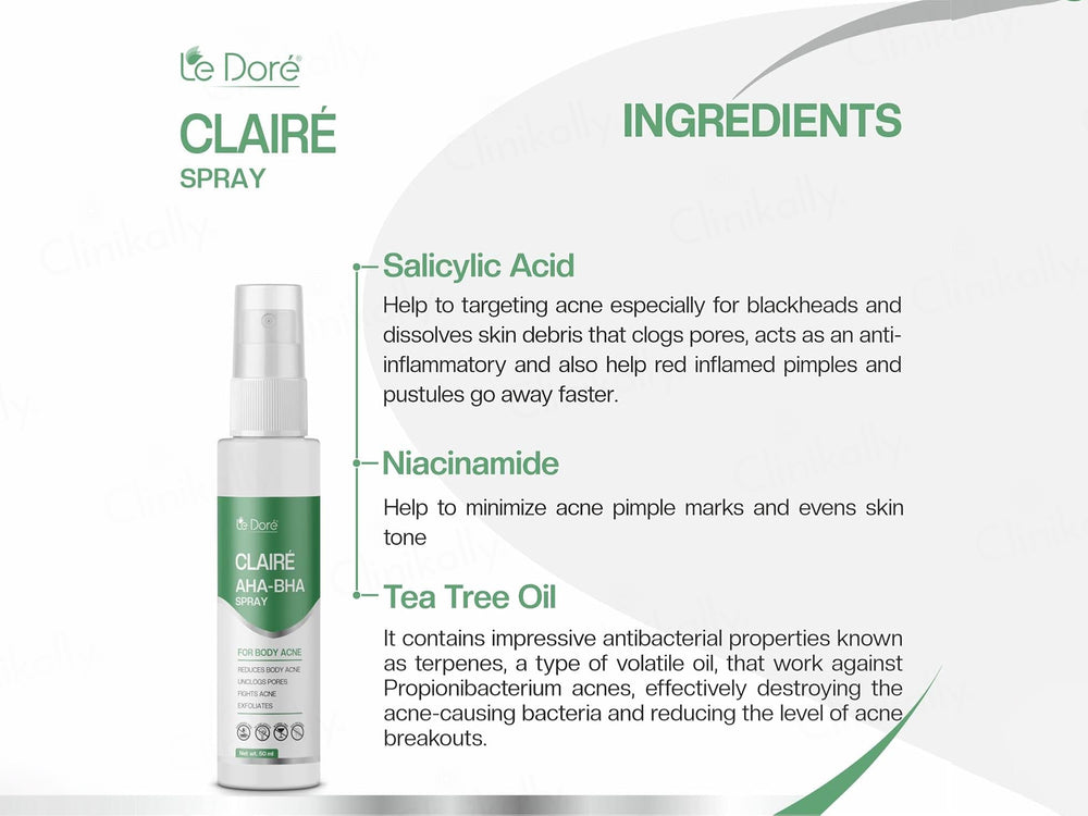 Le Dore Claire AHA-BHA Body Acne Spray