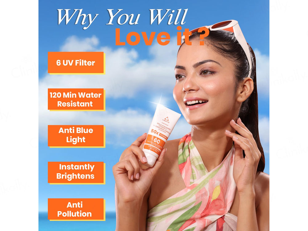 Light Up Gold Rush Gold Standard Vitamin C + 1% Ceramide Complex Sunscreen SPF 60 PA++++