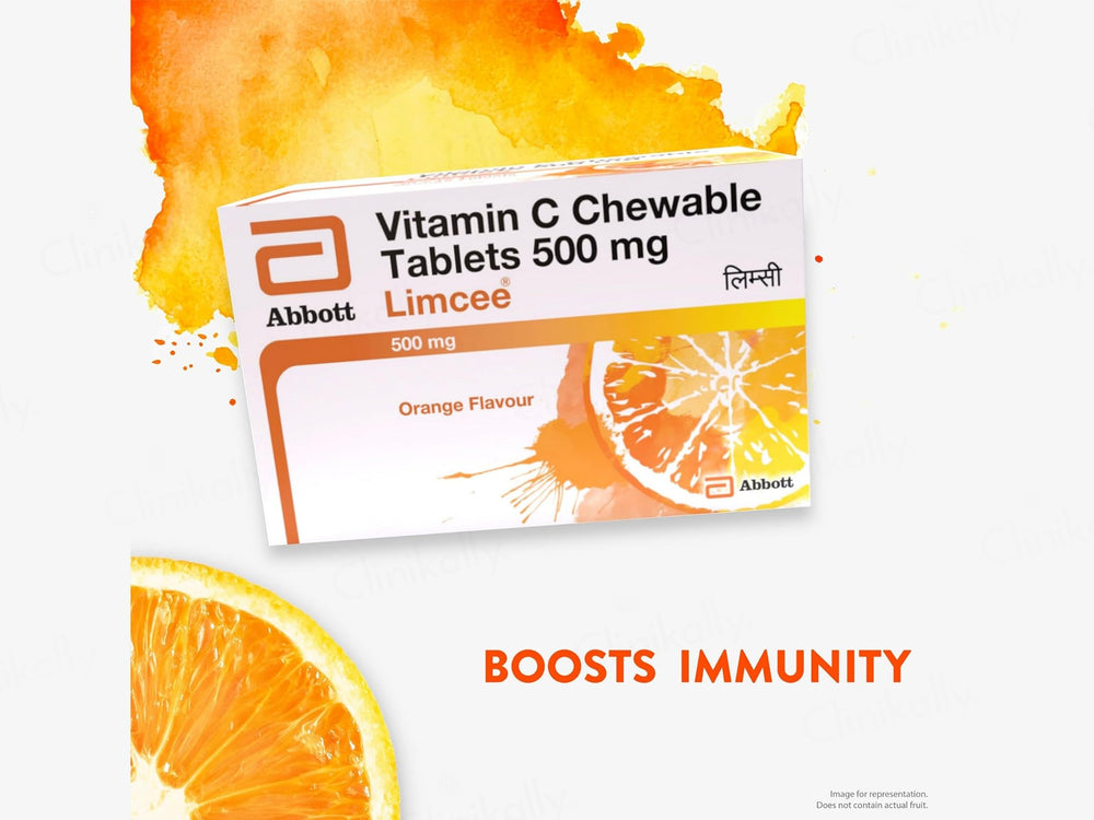 Limcee Vitamin C 500mg Chewable Tablet - Orange Flavour