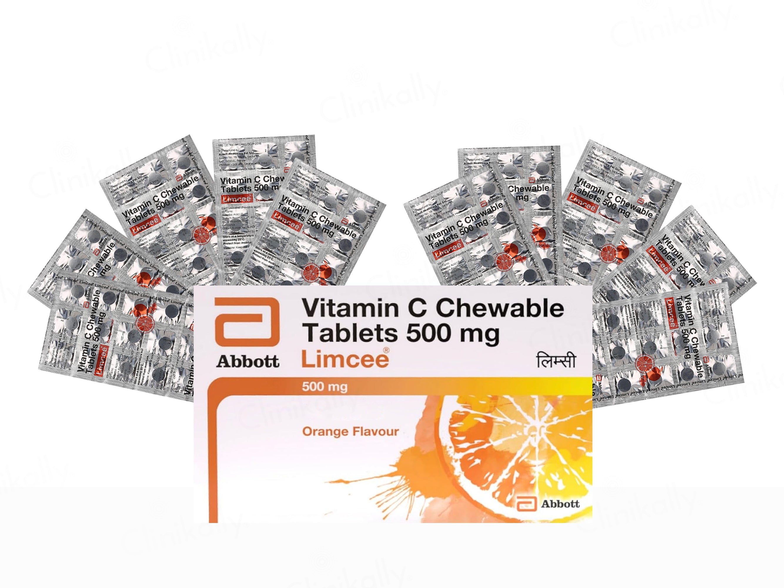 Limcee Vitamin C 500mg Chewable Tablet - Orange Flavour