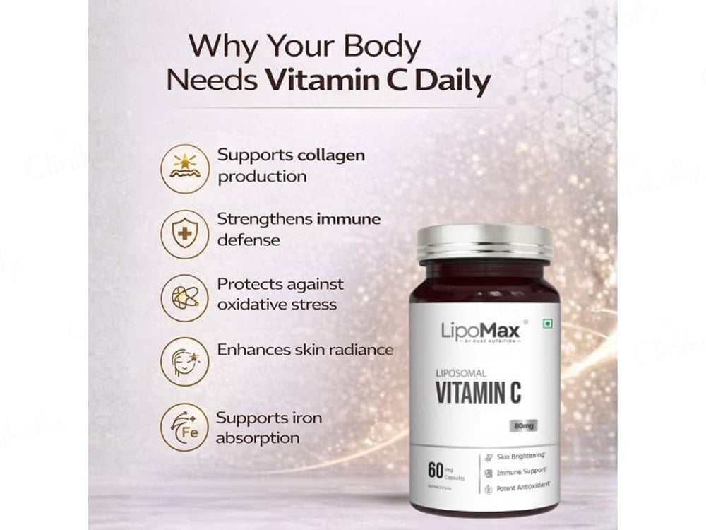 Lipomax Liposomal Vitamin C 80mg Nutraceutical Veg Capsule