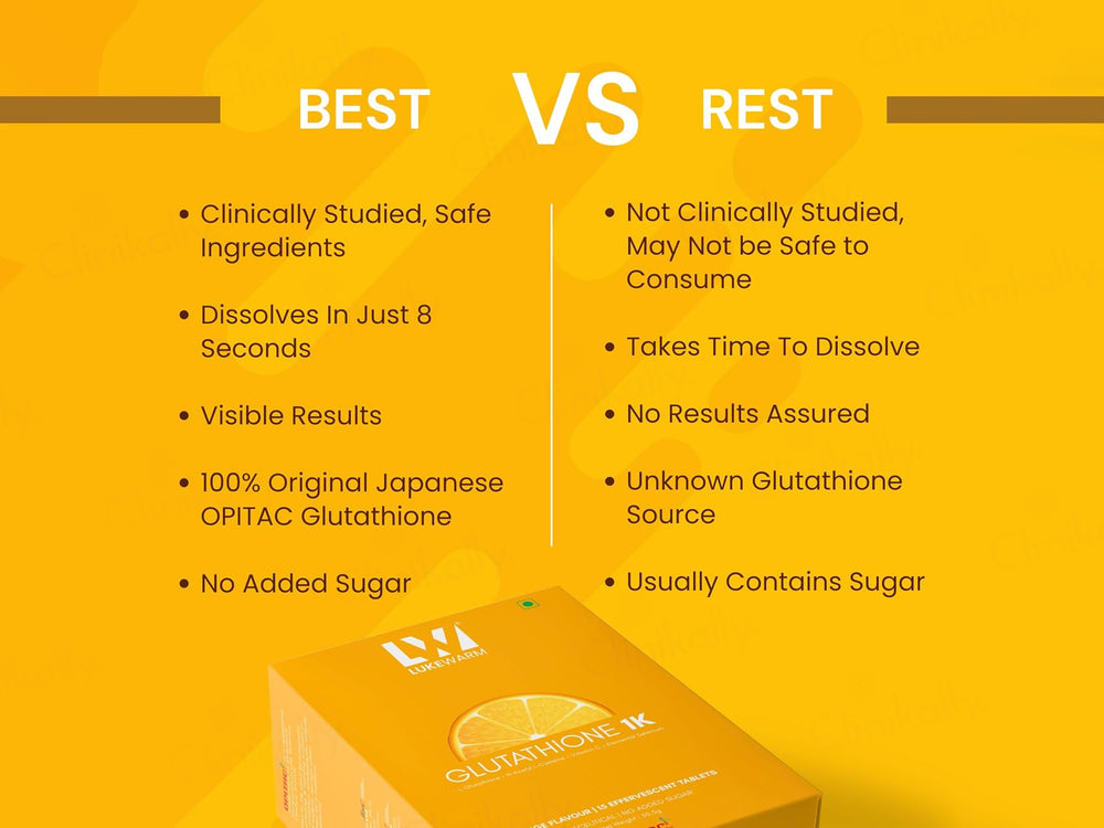 Lukewarm Glutathione 1K Nutraceutical Effervescent Tablet