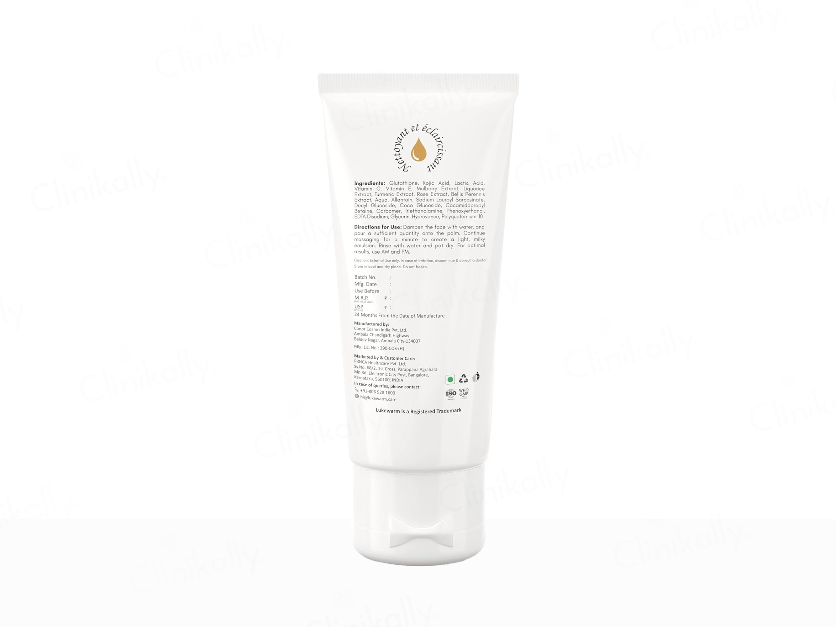 Lukewarm Glutathione Cleansing & Brightening Face Wash
