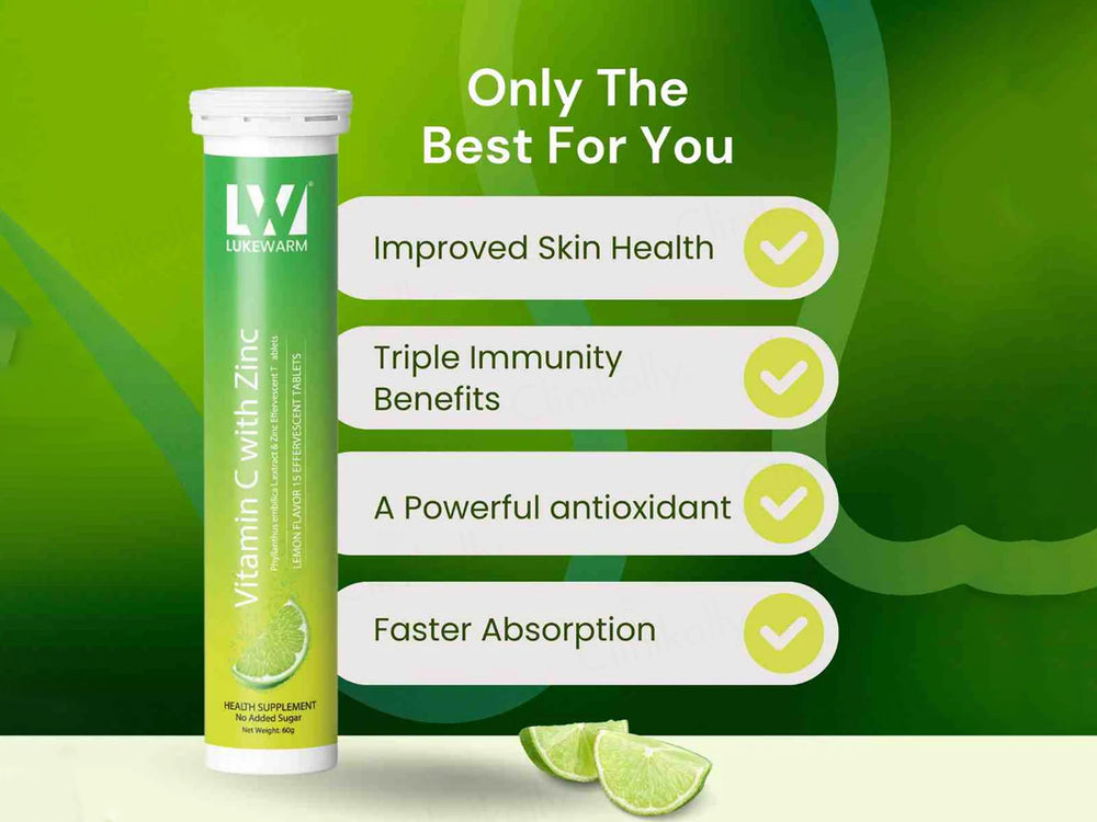 Lukewarm Vitamin C With Zinc Effervescent Tablet - Lemon Flavour
