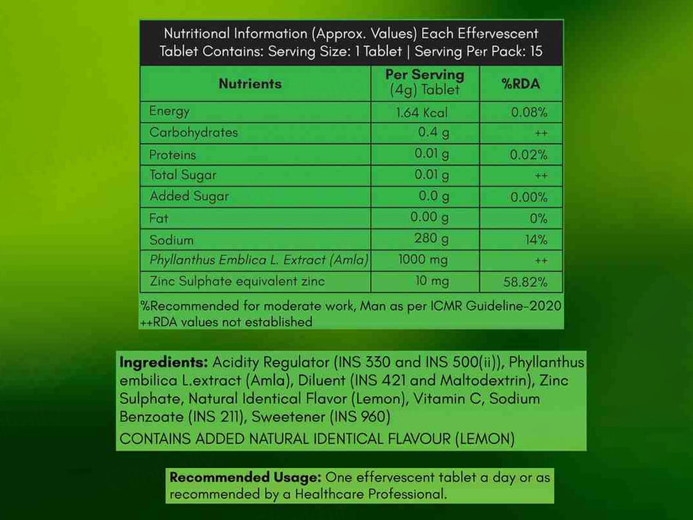 Lukewarm Vitamin C With Zinc Effervescent Tablet - Lemon Flavour