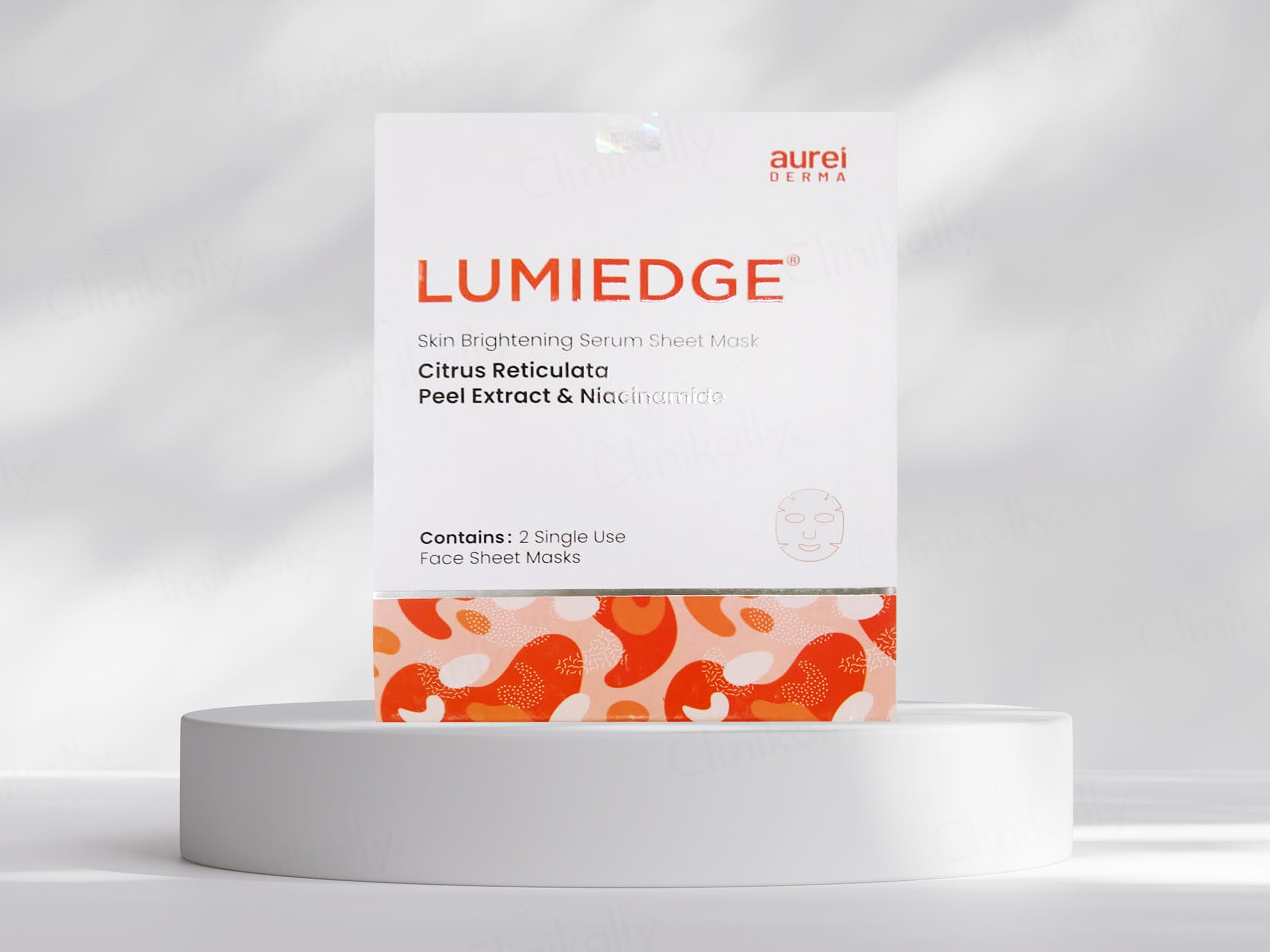 Lumiedge Serum Skin Brightening Sheet Mask With Citrus Reticulata Peel Extract & Niacinamide