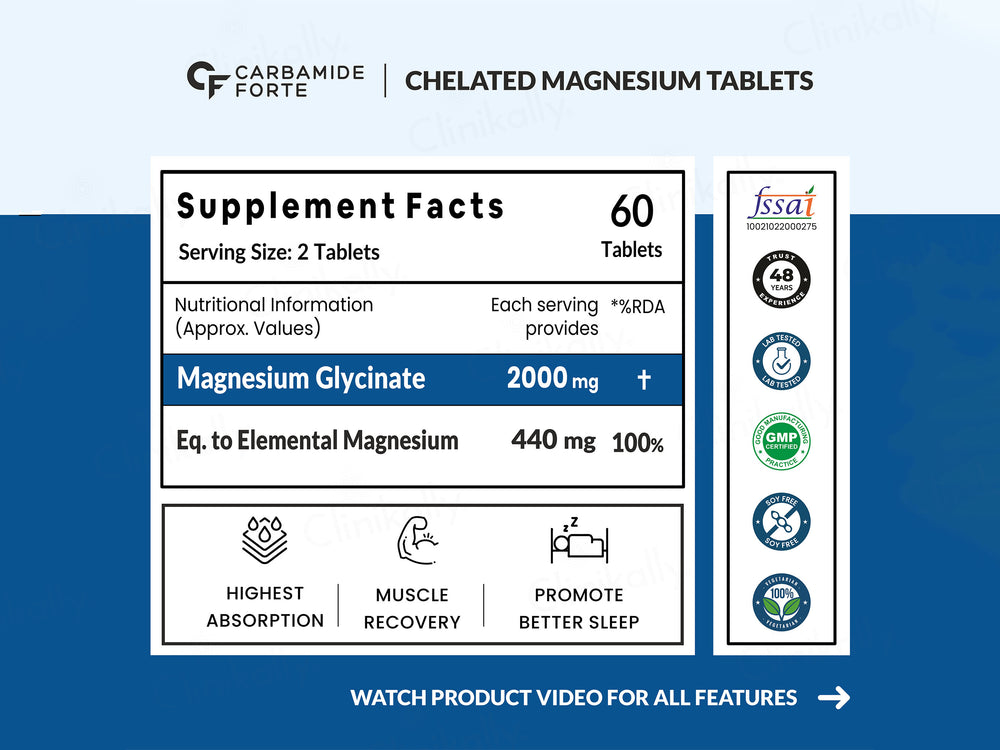 Carbamide Forte Chelated Magnesium Glycinate 2000mg Tablet