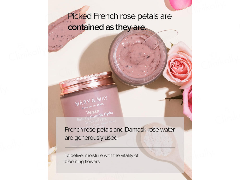Mary&May Vegan Rose Hyaluronic Hydra Wash Off Face Mask Pack