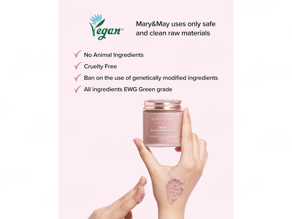 Mary&May Vegan Rose Hyaluronic Hydra Wash Off Face Mask Pack