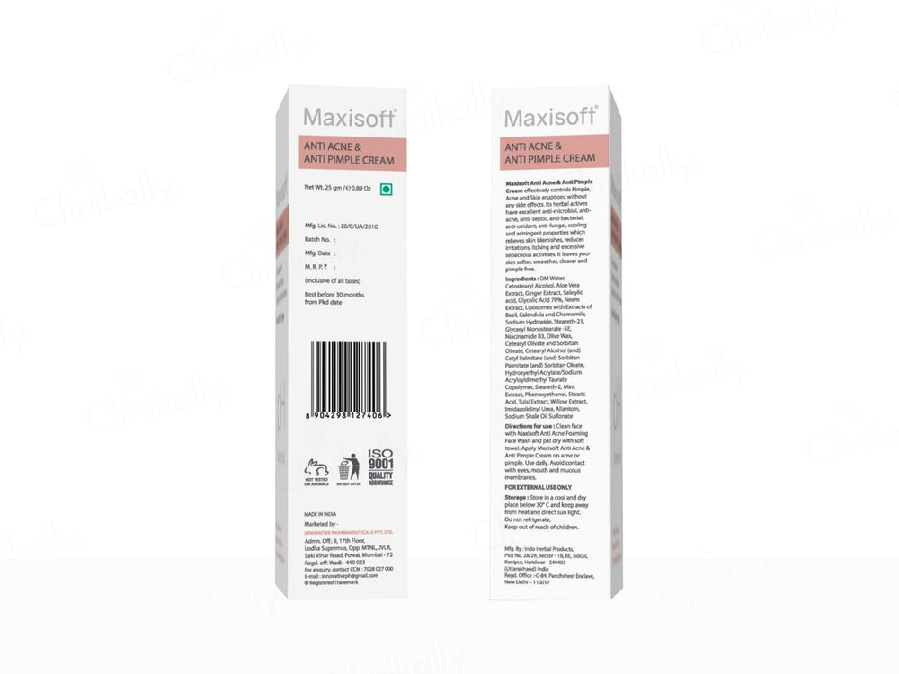 Maxisoft pH Balanced Anti Acne & Anti Pimple Cream