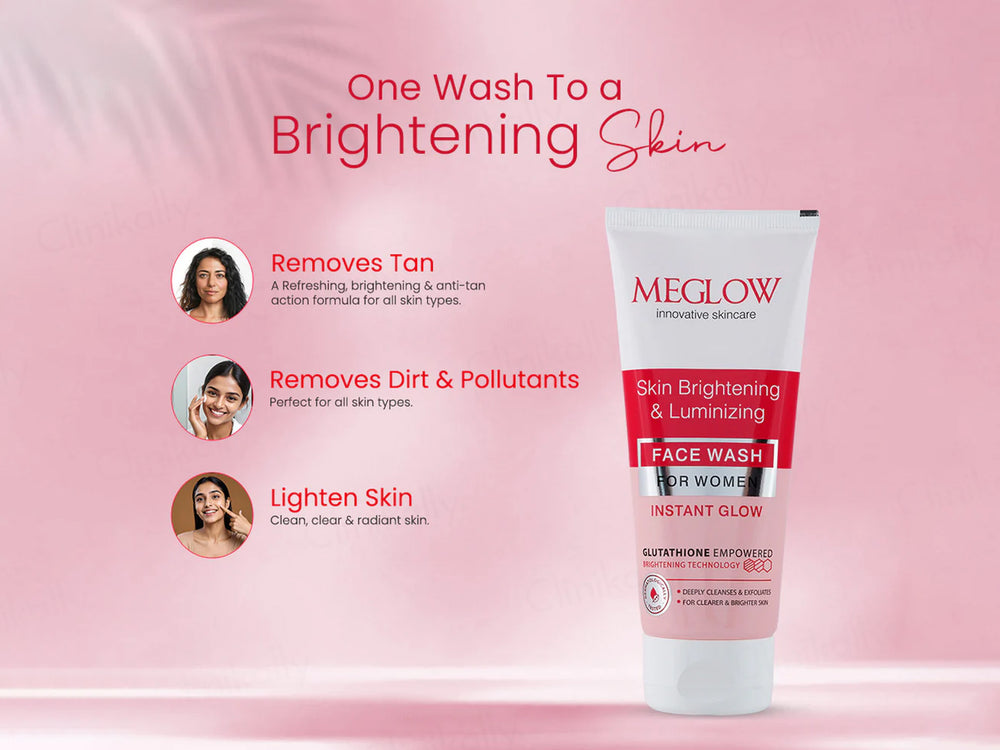Meglow Instant Glow Skin Brightening & Luminizing Face Wash For Women