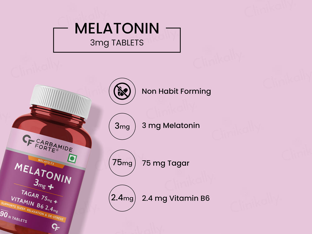Carbamide Forte Melatonin 3mg + Tagar 75mg Sleep Tablet