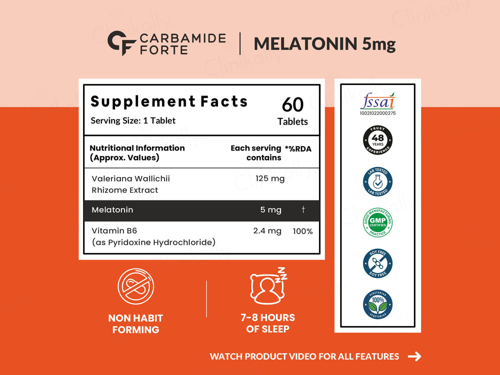 Carbamide Forte Melatonin 5mg + Tagar 125mg Sleep Tablet