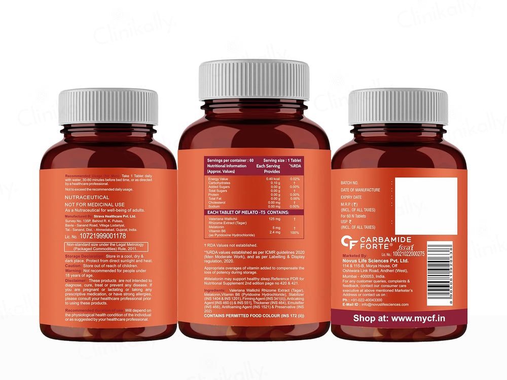 Carbamide Forte Melatonin 5mg + Tagar 125mg Sleep Tablet