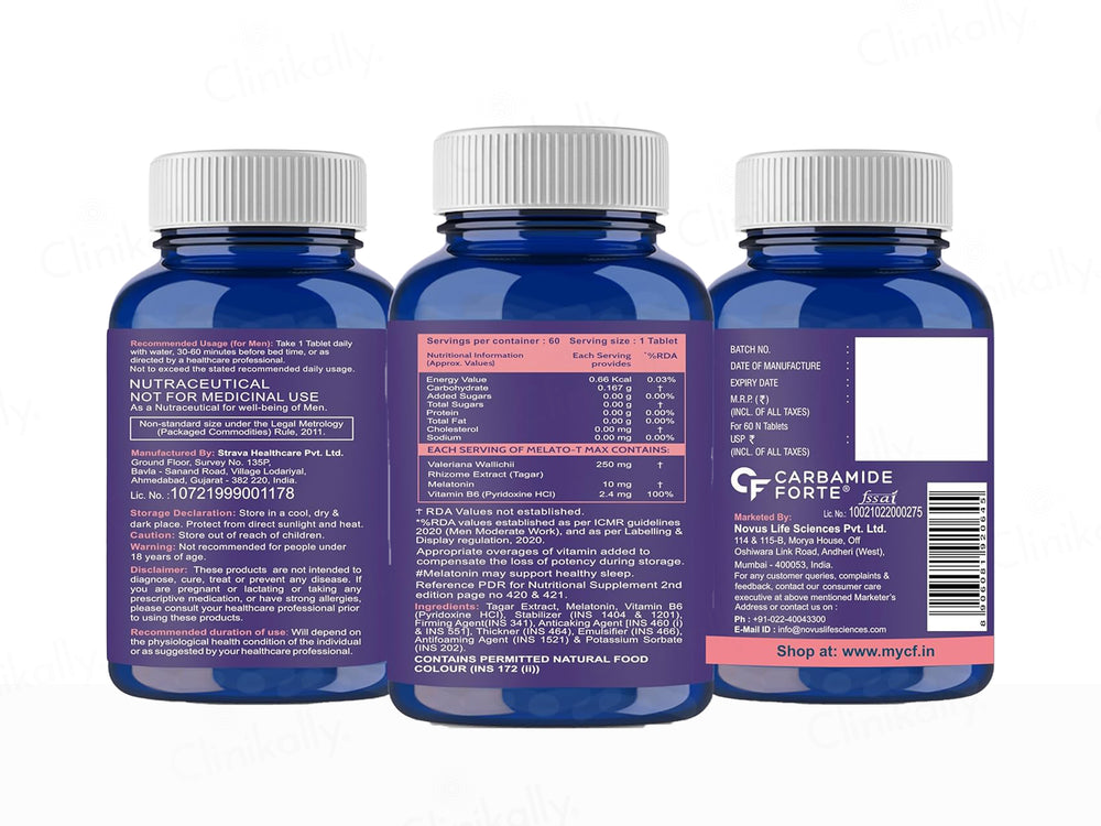 Carbamide Forte Melatonin 10mg + Tagar 250mg Sleep Tablet