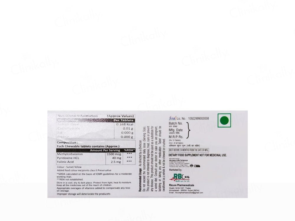 Mico RB Methylcobalamin 1500mcg Sublingual Tablet