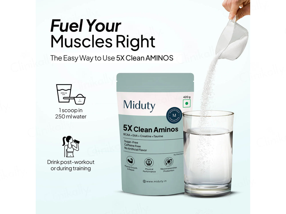 Miduty 5X Clean Aminos Sugar-Free Nutraceutical Powder
