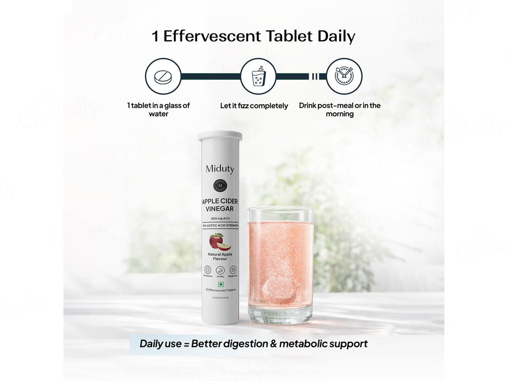 Miduty Apple Cider Vinegar Nutraceutical Effervescent Tablet