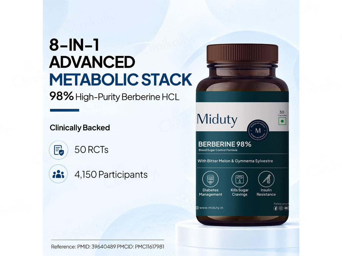 Miduty Berberine 98% Blood Sugar Control Formula Capsule