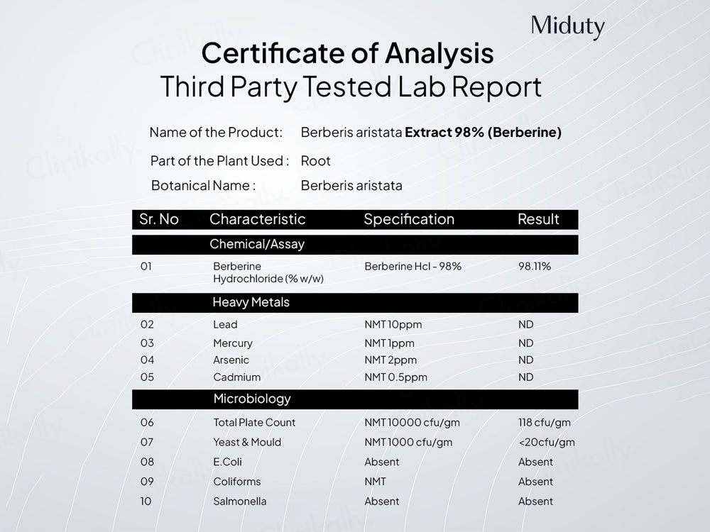 Miduty Berberine 98% Blood Sugar Control Formula Capsule
