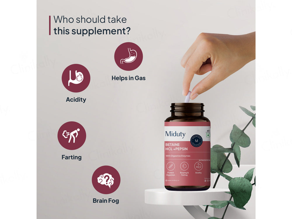 Miduty Betaine HCl + Pepsin Capsule