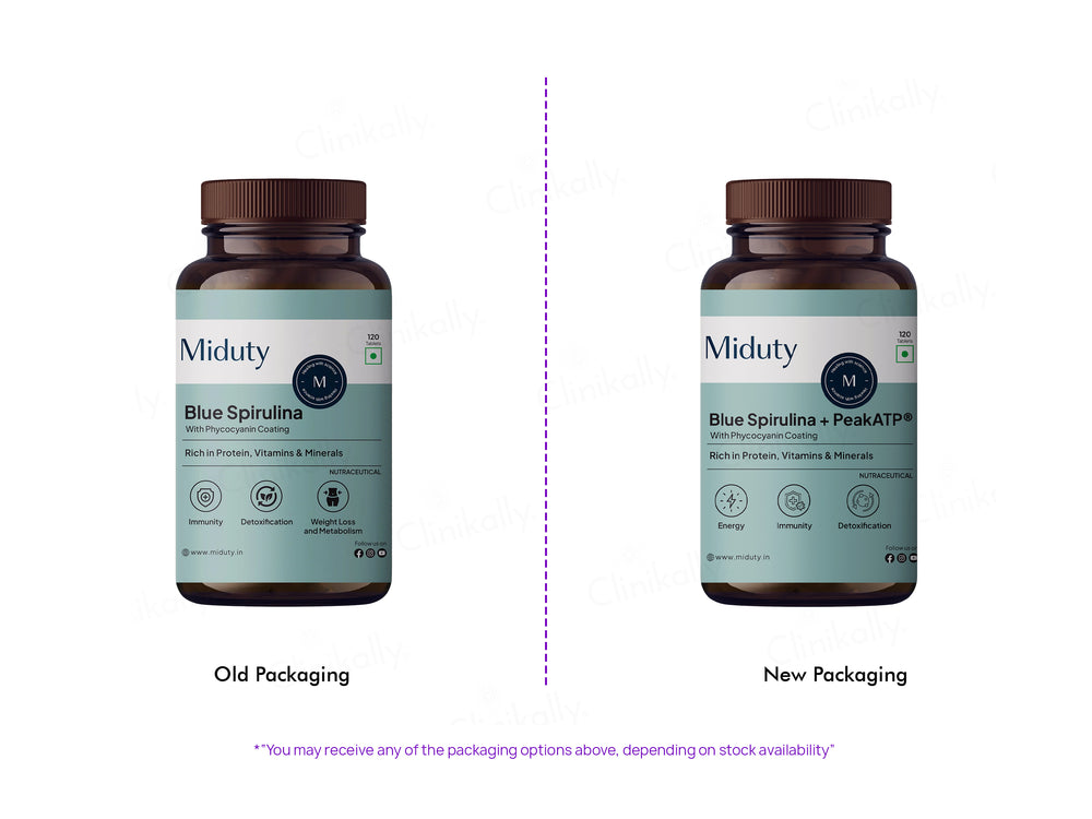 Miduty Blue Spirulina + PeakATP® With Phycocyanin Coating Tablet