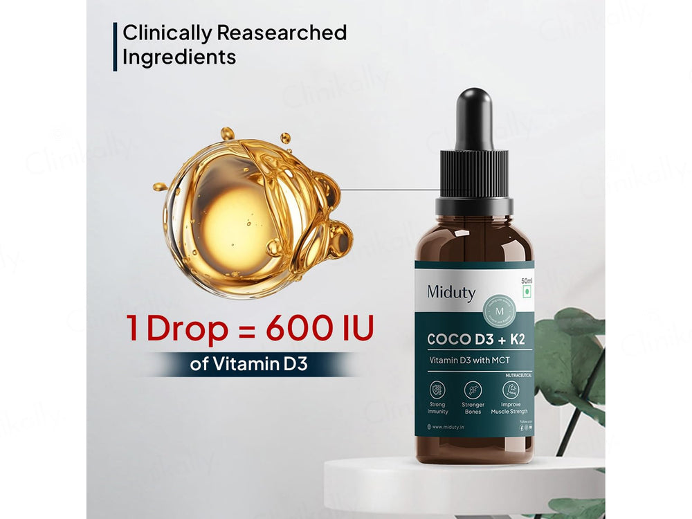 Miduty Coco D3 + K2 In MCT Oil Nutraceutical Drop