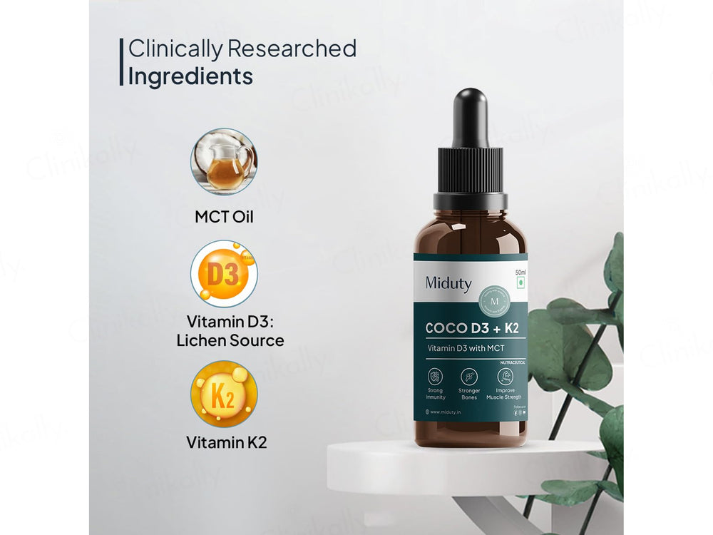 Miduty Coco D3 + K2 In MCT Oil Nutraceutical Drop