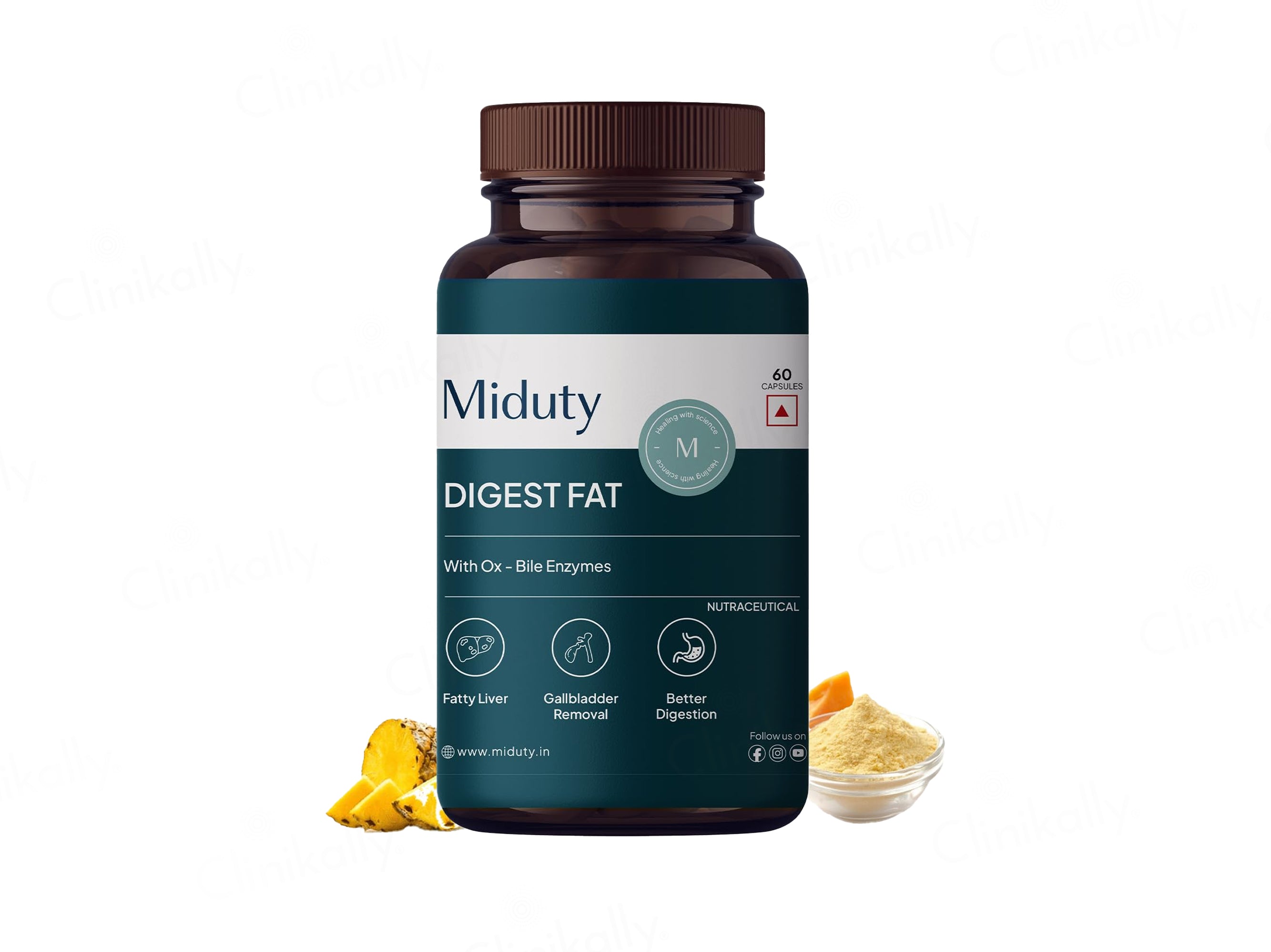 Miduty Digest Fat With Ox-Bile Enzymes Nutraceutical Veg Capsule