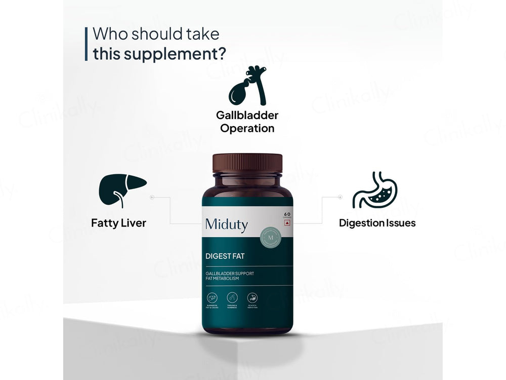 Miduty Digest Fat With Ox-Bile Enzymes Nutraceutical Veg Capsule