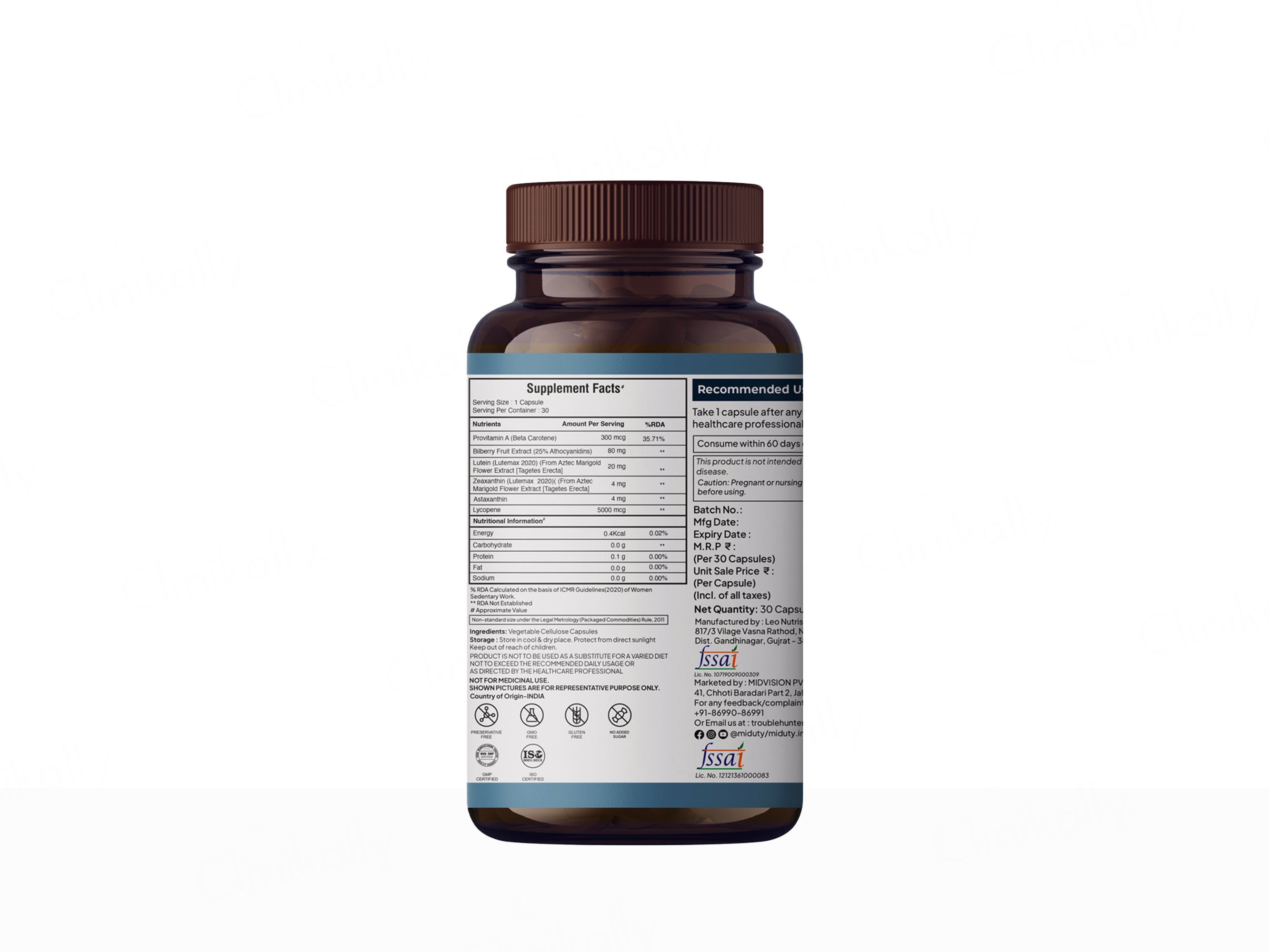 Miduty Eye Vision Shield Astaxanthin with Lutein & Zeaxanthin Capsule