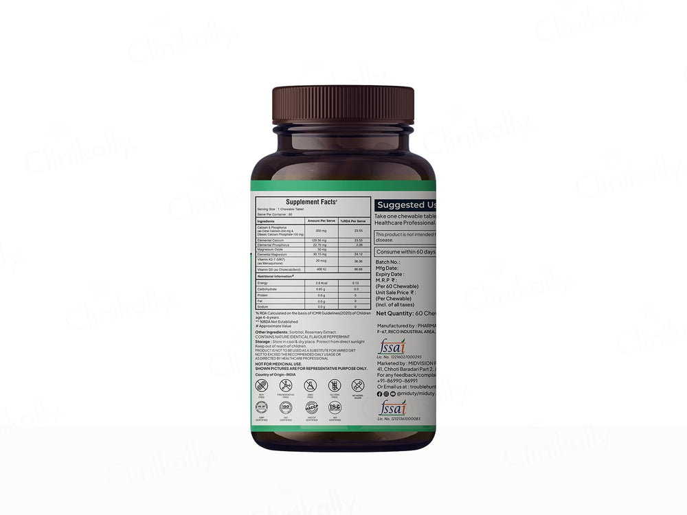 Miduty Kids Calcium Nutraceutical Chewable Tablet