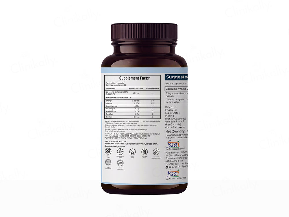 Miduty Liposomal Glutathione 85% Capsule