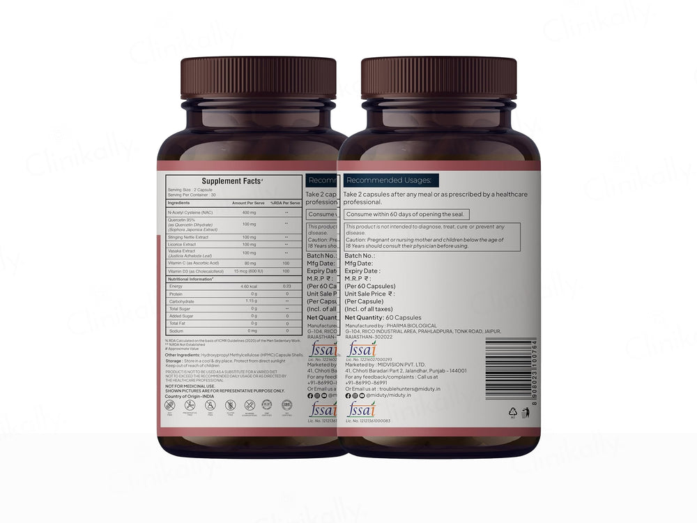 Miduty Lung Detox Nutraceutical Veg Capsule