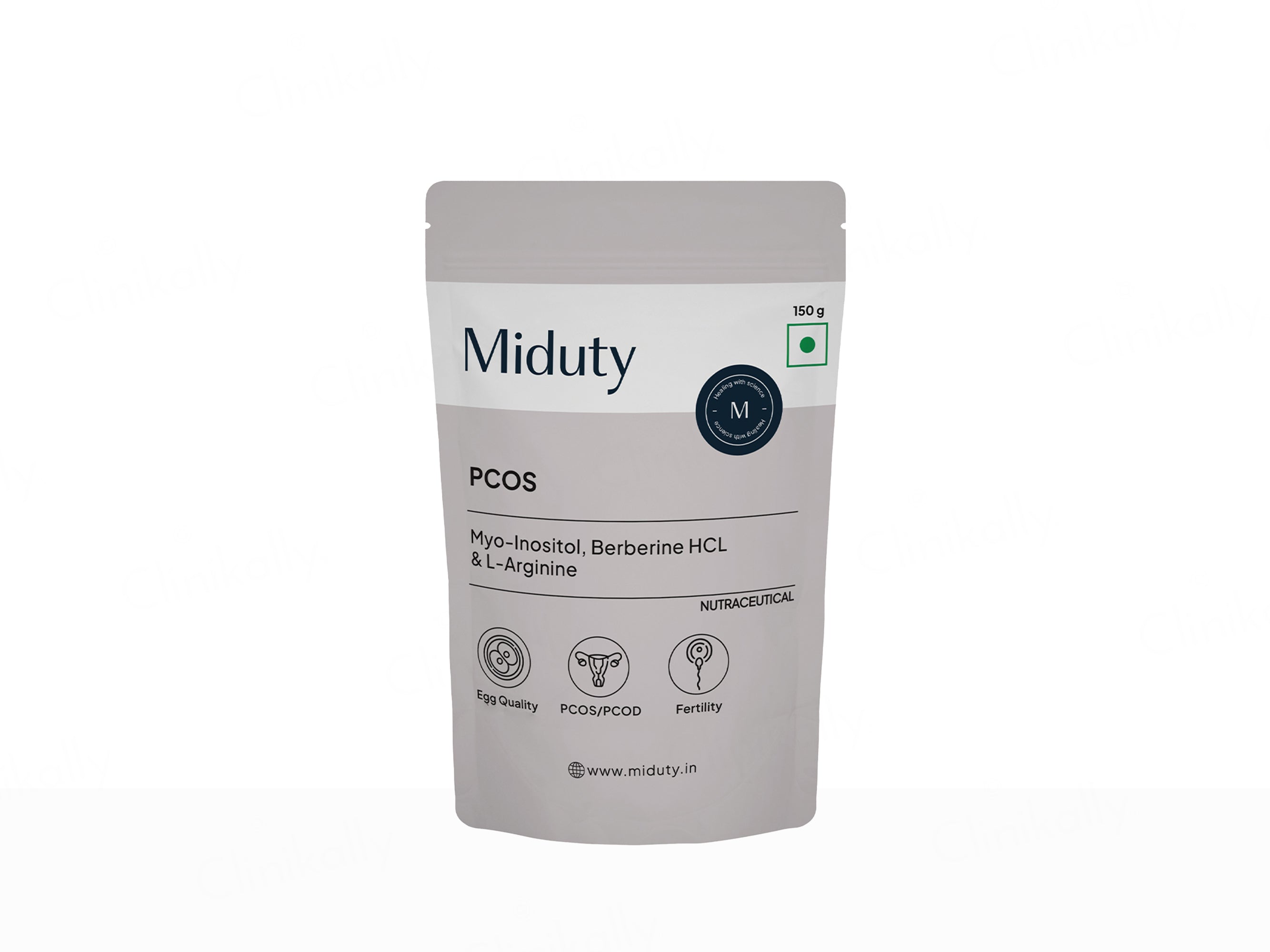 Miduty PCOS Myo-Inositol, Berberine HCl & L-Arginine Nutraceutical Powder