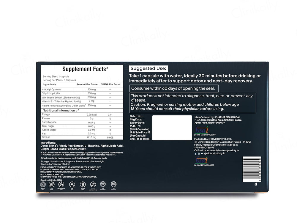 Miduty Party Detox Anti-Hangover Capsule
