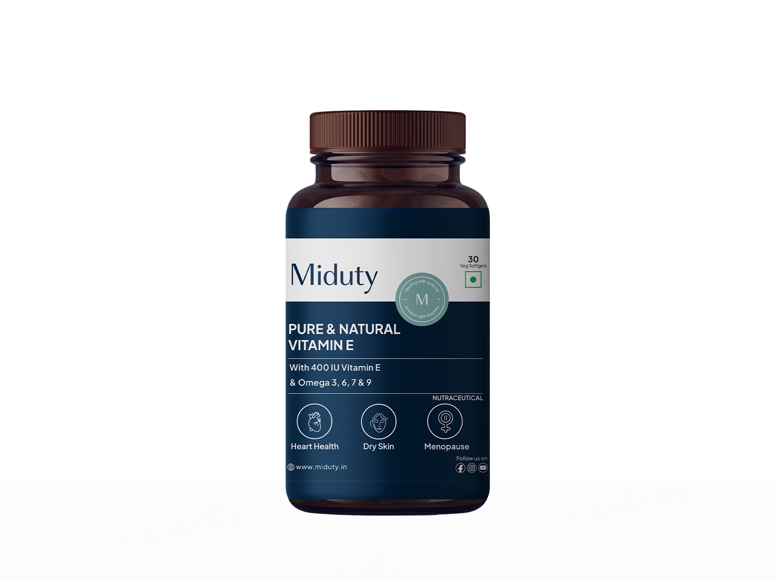 Miduty Pure & Natural Vitamin E Veg Softgel Capsule