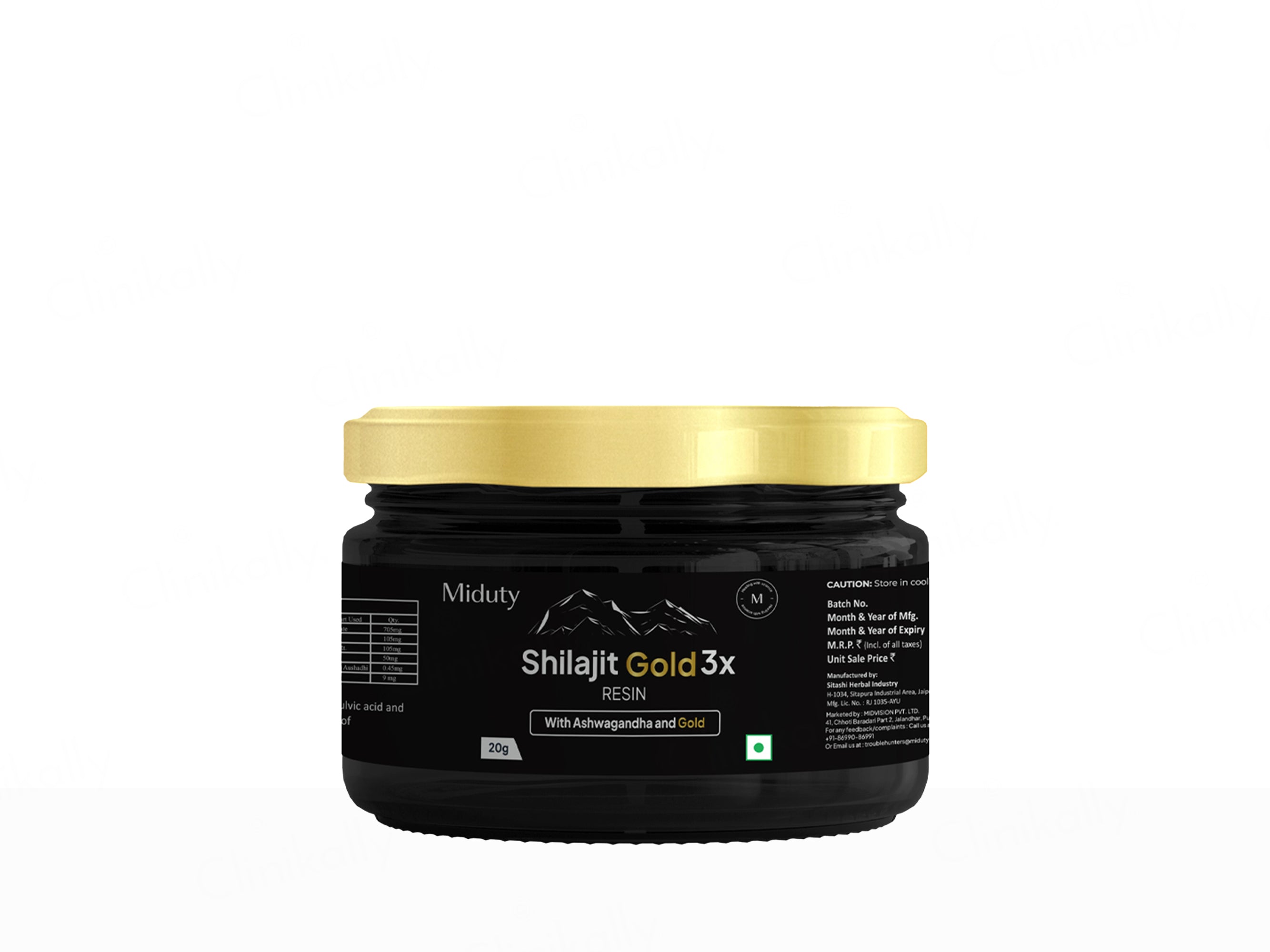 Miduty Shilajit Gold 3x Resin With Ashwagandha And Gold
