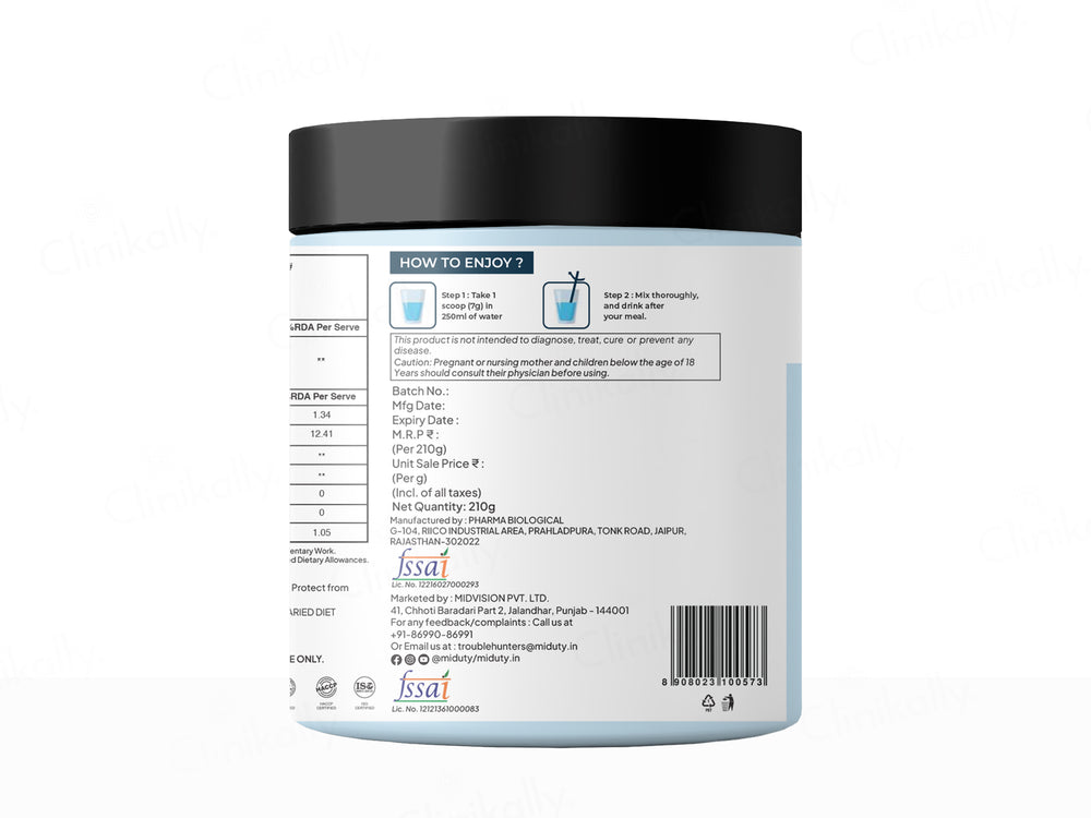 Miduty Type 1, 2 & 3 Hydrolyzed Marine Collagen 4X Peptides Powder - Unflavoured