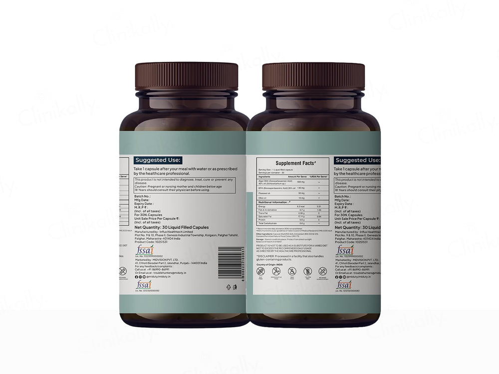Miduty Veg Omega-3 Nutraceutical Liquid Filled Veg Capsule