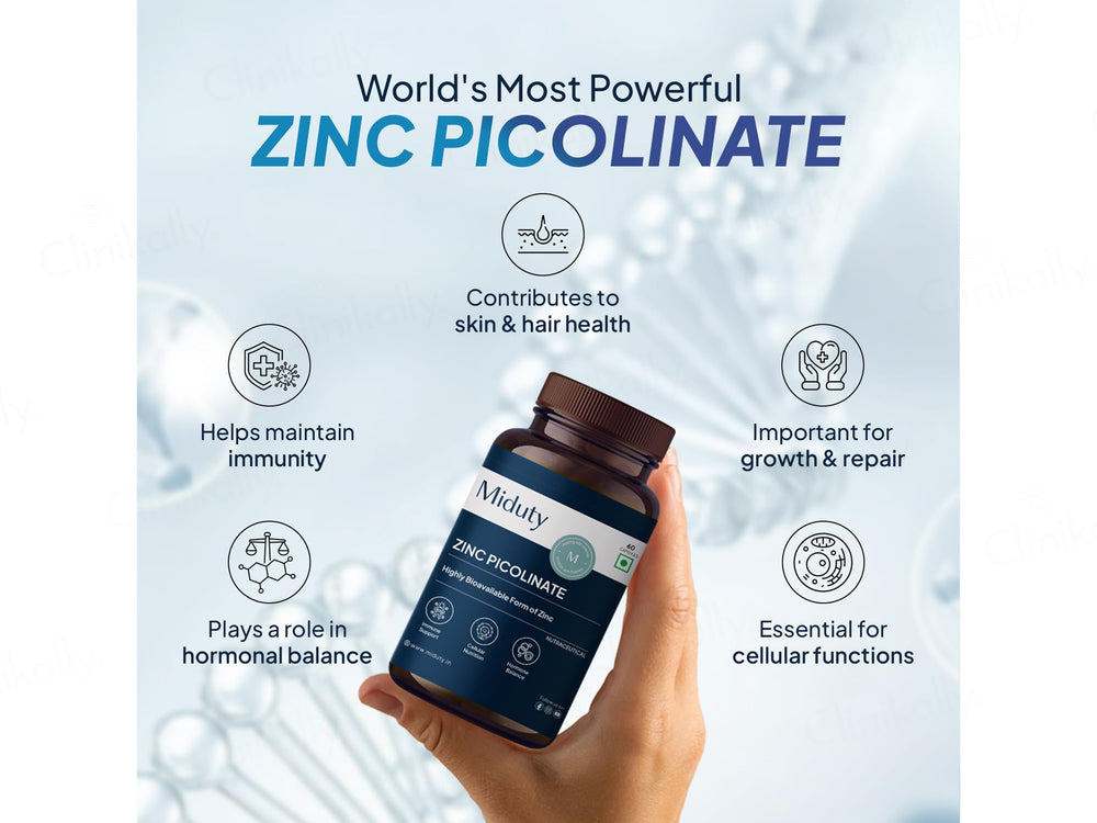 Miduty Zinc Picolinate Nutraceutical Veg Capsule