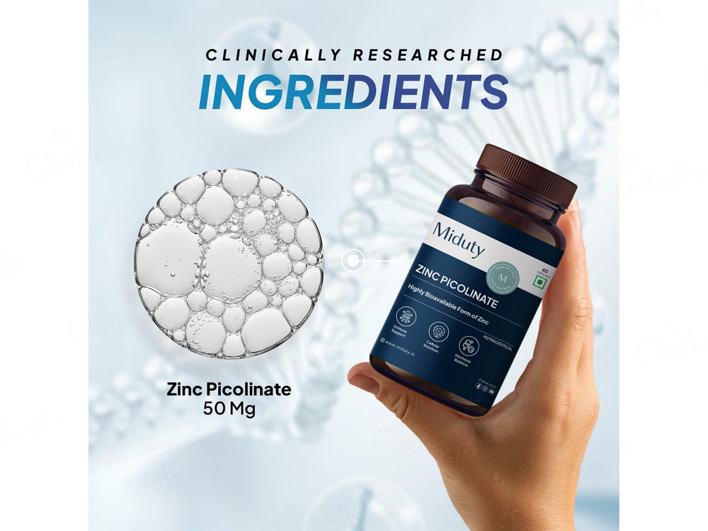 Miduty Zinc Picolinate Nutraceutical Veg Capsule